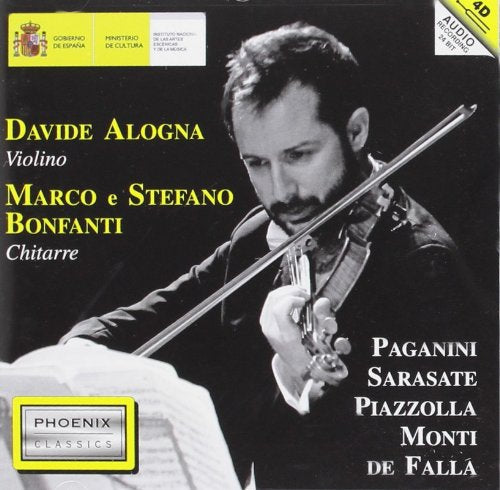 CD cover: violinist Davide Alogna playing, with composers’ names listed.