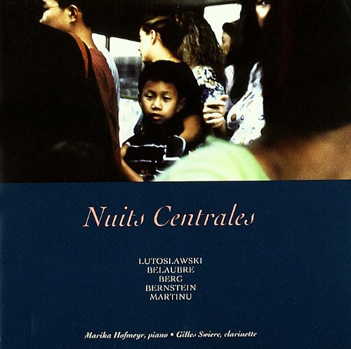 CD cover with a photo of three people and text listing composers.