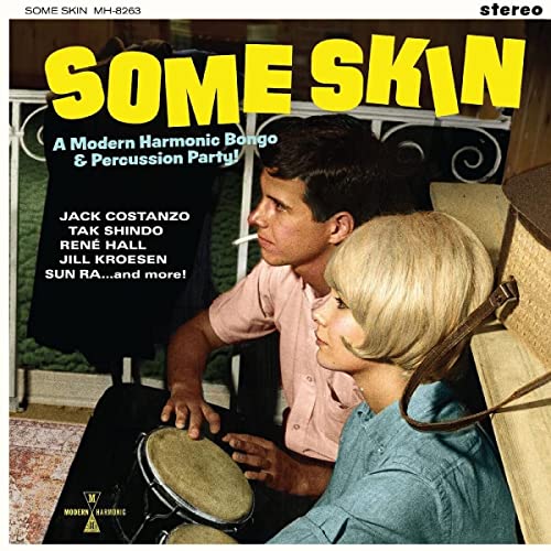 CD cover featuring a couple and bongos, titled "Some Skin.