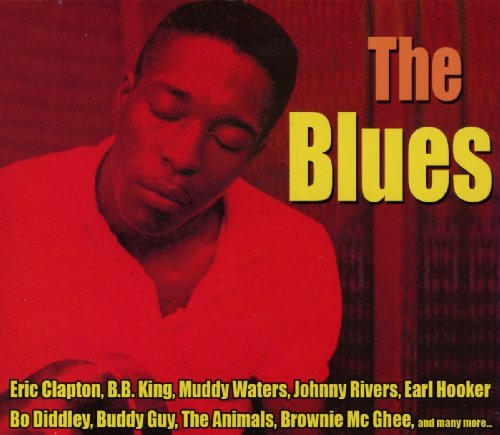 CD cover: portrait of a man, red background, text “The Blues”.