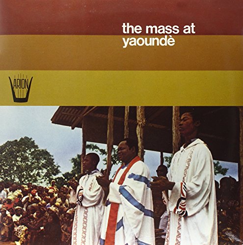 Album cover: three men in white robes before a large crowd.