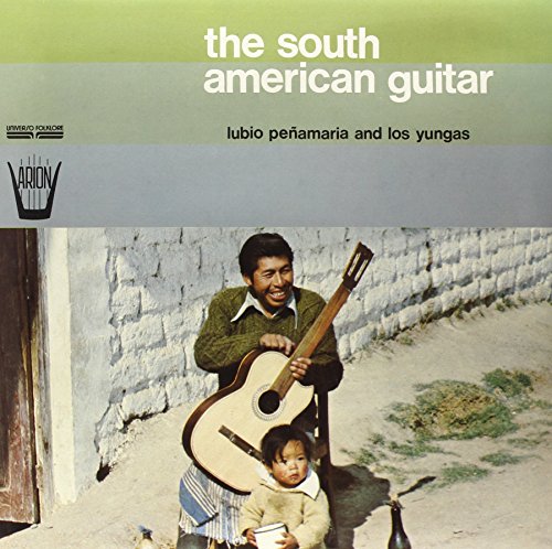 Vinyl record cover featuring a man with a guitar and a child.
