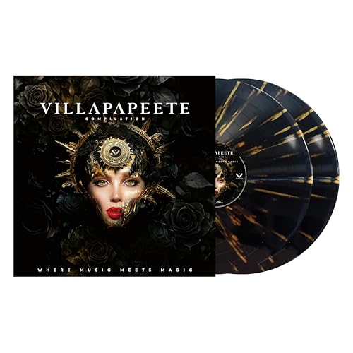 Villa Papeete compilation vinyl record with ornate cover art and gold accents.