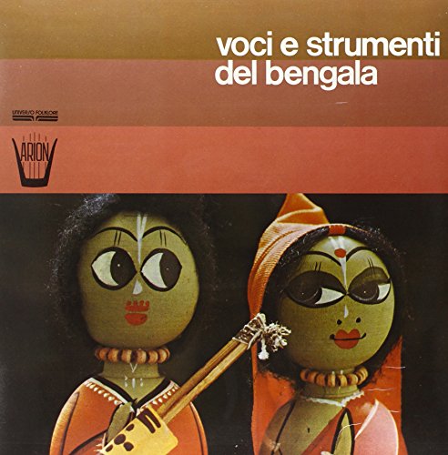 Record cover featuring illustrated figures with a sitar, titled "Voci E Strumenti Del Bengala".