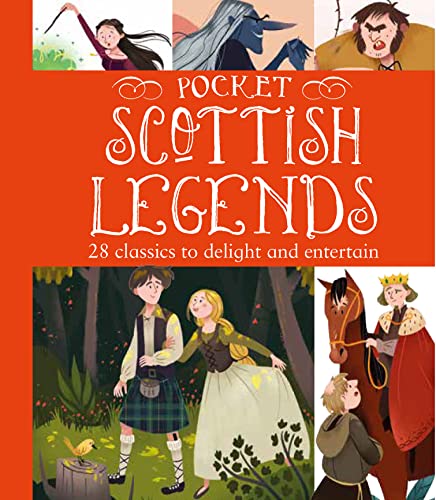 Book cover with illustrated scenes from Scottish legends and folklore.