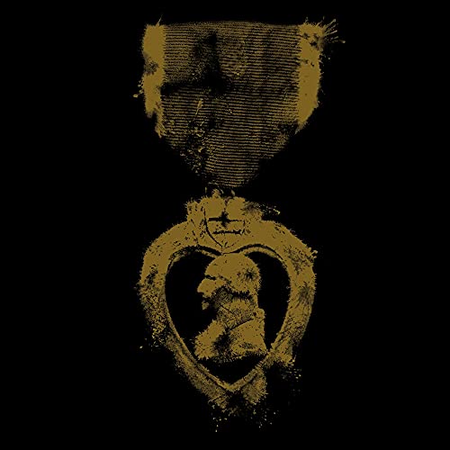 Dark gold abstract image of a figure within a heart-shaped form.