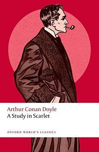 Book cover featuring a profile illustration of Sherlock Holmes smoking a pipe on red.