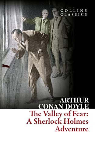 Book cover: “The Valley of Fear” by Arthur Conan Doyle, illustration of men.