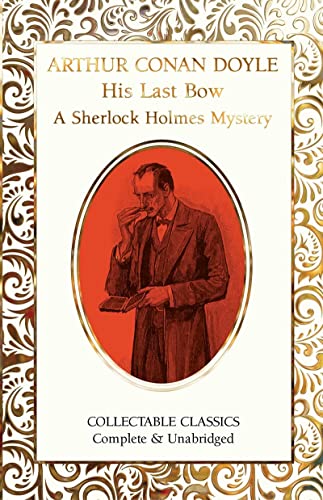 Book cover: Sherlock Holmes in profile, ornate gold floral design.