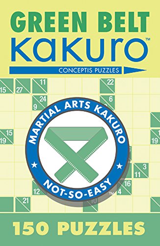 Book cover for Green Belt Kakuro featuring a green belt graphic and puzzle grid.