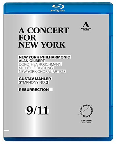 Blu-ray case for "A Concert For New York" with 9/11 memorial imagery.