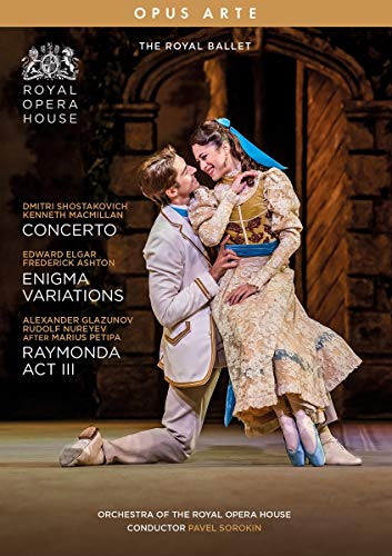 DVD cover for The Royal Ballet’s “Concerto/Enigma/Raymonda” performances.