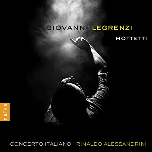 CD cover: dark image of a hand raised in prayer, text "Legrenzi: Mottetti".