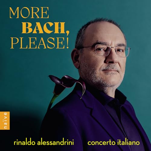CD cover: portrait of Rinaldo Alessandrini with a dark calla lily.