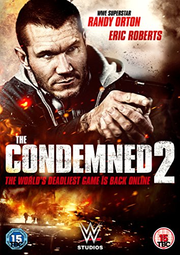 DVD cover for The Condemned 2 featuring Randy Orton holding a gun amidst flames.