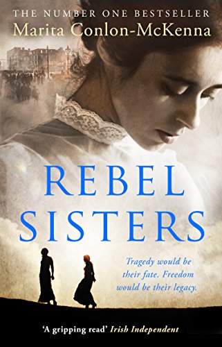 Book cover: "Rebel Sisters" features a woman’s face and distant figures.