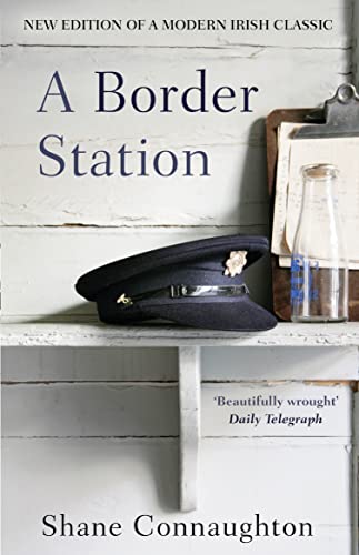 Book cover: “A Border Station” with a hat, bottle, and clipboard.