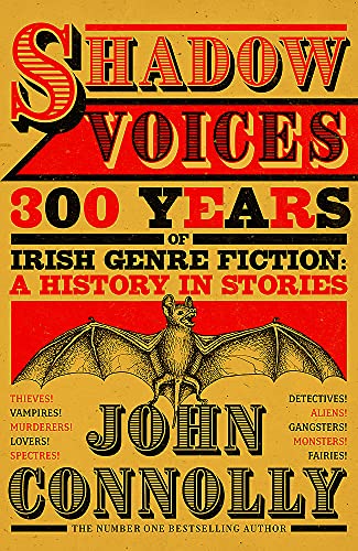 Book cover: “Shadow Voices” by John Connolly, featuring a bat and gothic text.