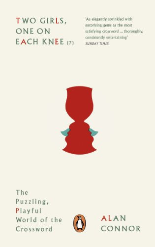 Book cover with red hourglass shape and blue profile faces.