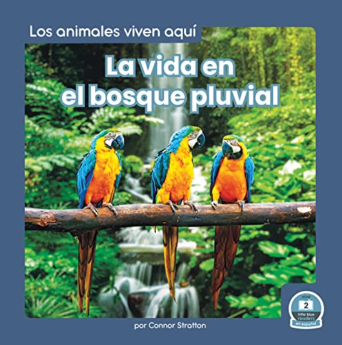 Book cover with three colorful macaws perched on a branch in a rainforest.