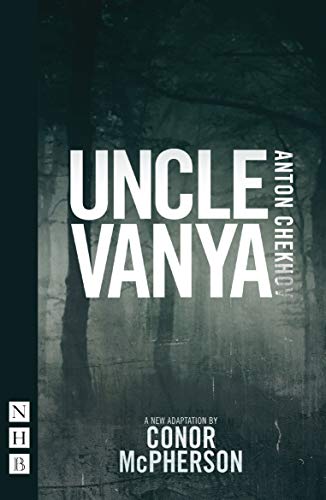 Book cover for "Uncle Vanya" by Anton Chekhov, with textured background.