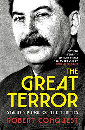 Book cover: black and white portrait of Stalin, title “The Great Terror.”
