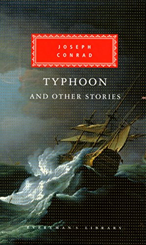 Book cover: “Typhoon and Other Stories” by Joseph Conrad, with a ship at sea.
