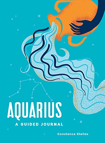 Aquarius journal cover with illustration of water pouring from a golden urn.