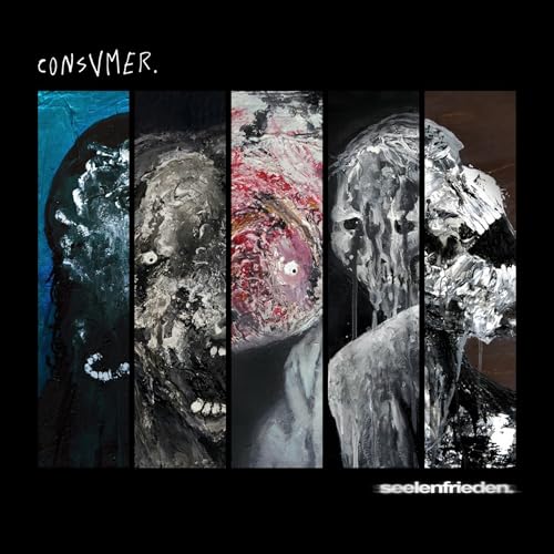 CD cover with abstract, textured vertical panels and distorted faces.