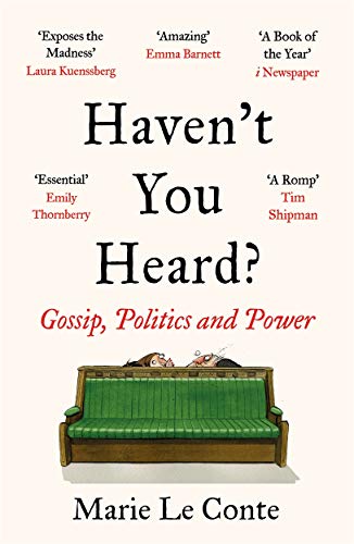 Book cover with title, author Marie Le Conte, and people peeking over a sofa.