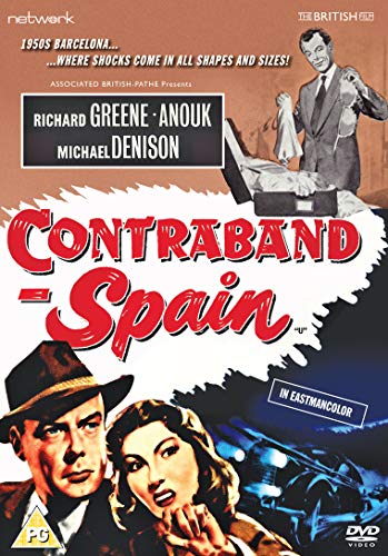 DVD cover for "Contraband Spain" featuring film noir imagery and actors.