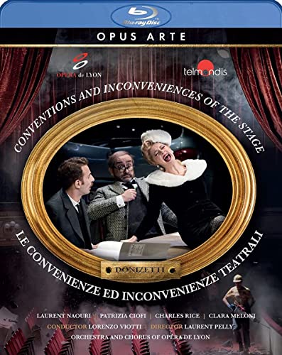 Blu-ray cover for opera "Convenienze ed Inconvenienze" with performers in costume.