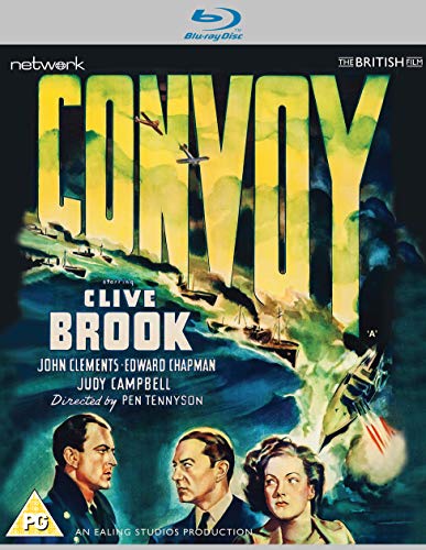 “Convoy” Blu-ray cover with wartime ships, planes, and cast portraits.