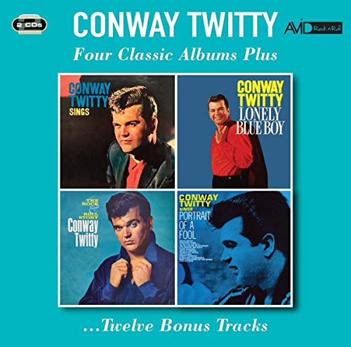 CD cover for Conway Twitty’s “Four Classic Albums Plus” featuring his portrait.