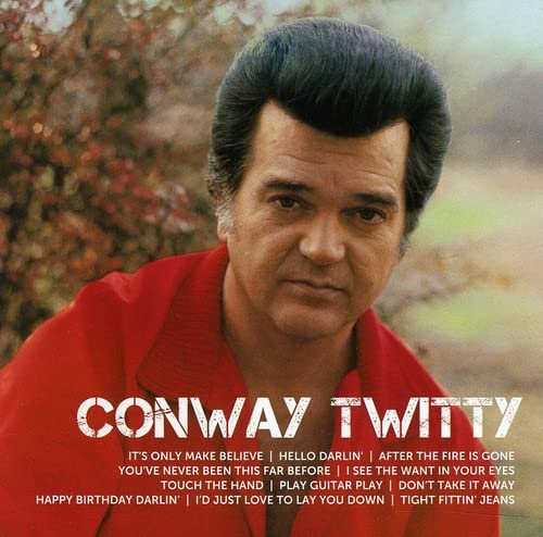 Conway Twitty album cover featuring a portrait of the singer in red.