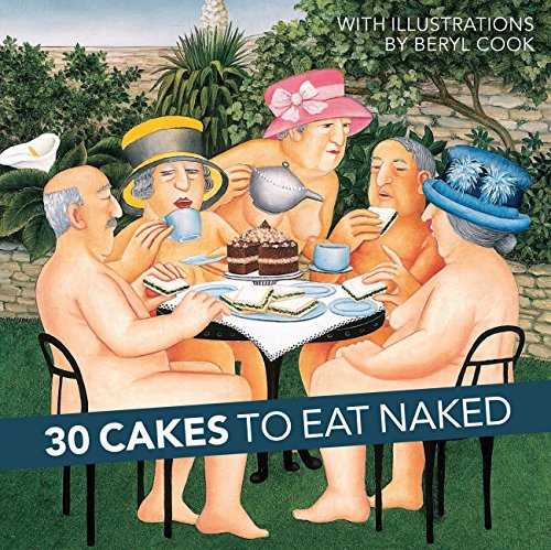 Book cover: nude figures with hats enjoying tea and cake.