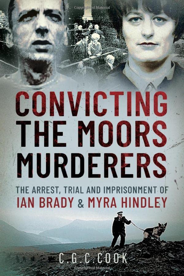 Book cover featuring portraits of Ian Brady and Myra Hindley above a moorland scene.