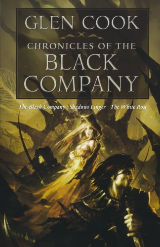 Book cover: "Chronicles of the Black Company" with fantasy art.