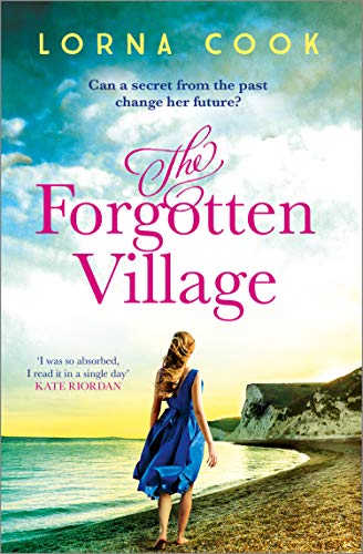Book cover: woman on beach, title “The Forgotten Village” in script.