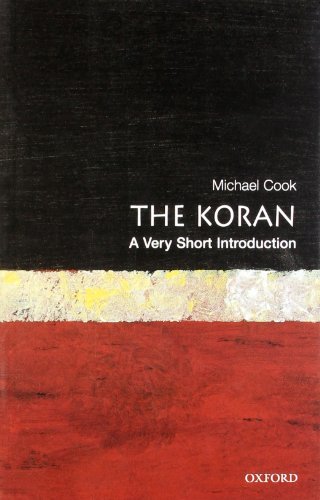 Book cover of The Koran: A Very Short Introduction by Michael Cook with abstract background.