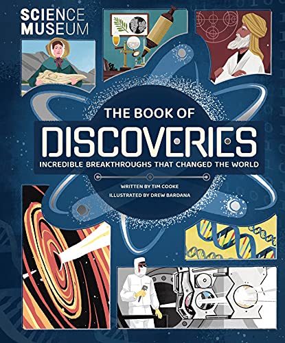 Book cover featuring illustrated scientists and scientific discoveries.