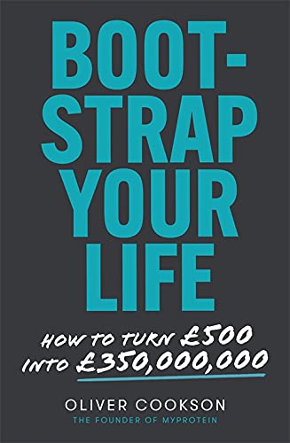 Dark book cover with large, light blue text: "Bootstrap Your Life.