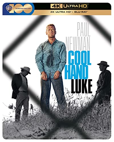 Cool Hand Luke 4K Ultra HD steelbook featuring Paul Newman standing in a field.