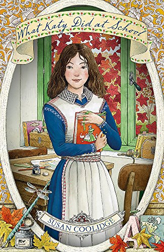 Book cover: girl with book framed by floral and autumnal designs.