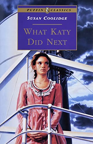 Book cover of What Katy Did Next showing a girl in a pink dress.