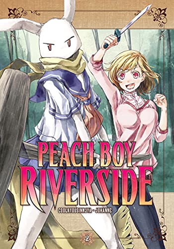 Manga cover: a woman and a person with a rabbit head hold a knife.
