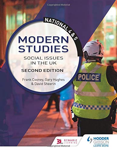 Textbook cover: "Modern Studies: Social Issues in the UK," featuring a police officer.