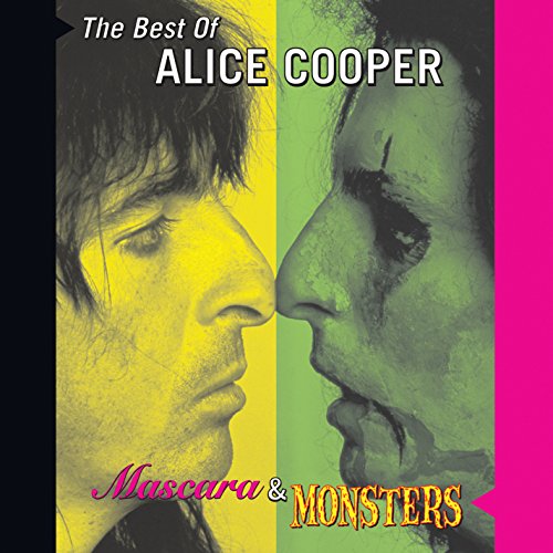 CD cover for Alice Cooper’s “Best Of” album, split-tone portrait.