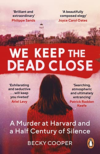 Book cover: woman seen from behind, Harvard buildings, red and white text.
