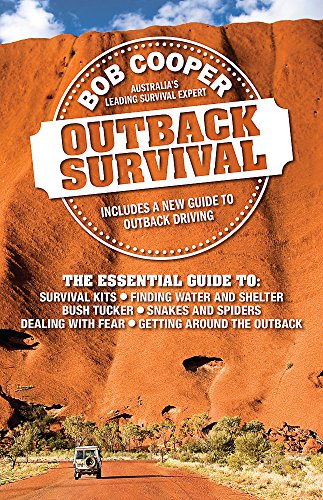 Book cover for "Outback Survival" with a red rock background and a car.